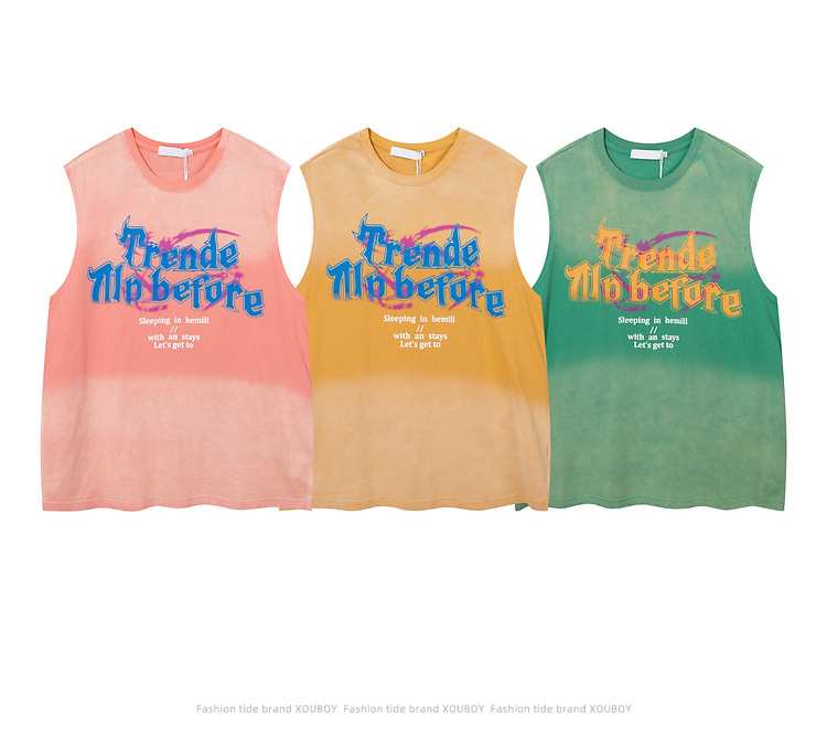 Loose Oversize Crew Neck Couple Sports T-Shirt Sleeveless
