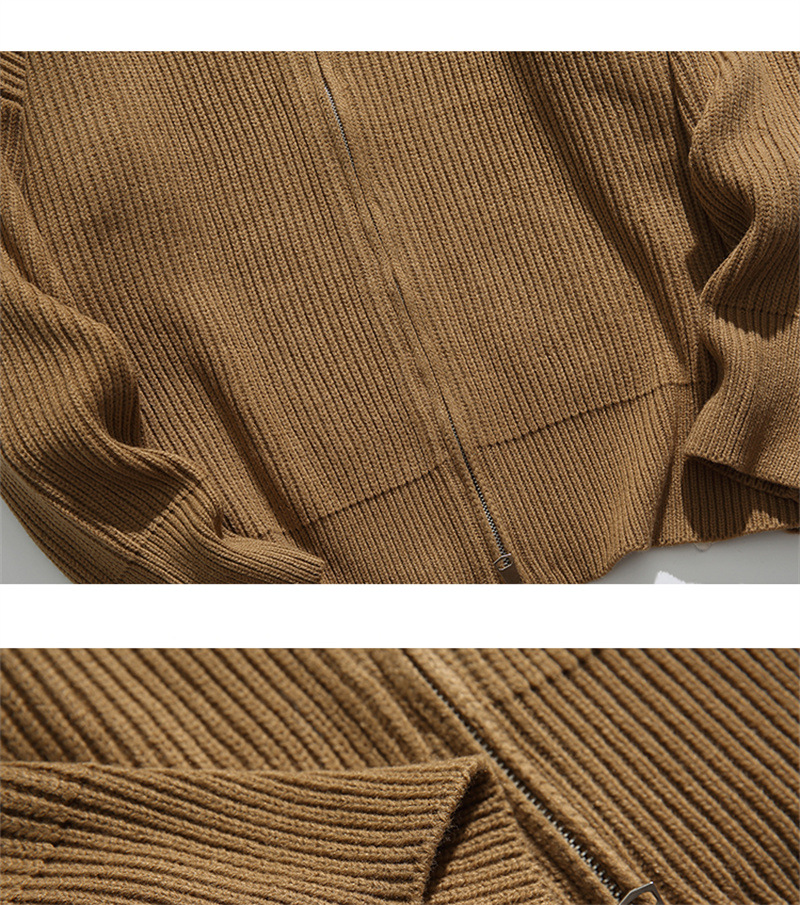 Japanese Workwear Plain Zip Front Cardigan