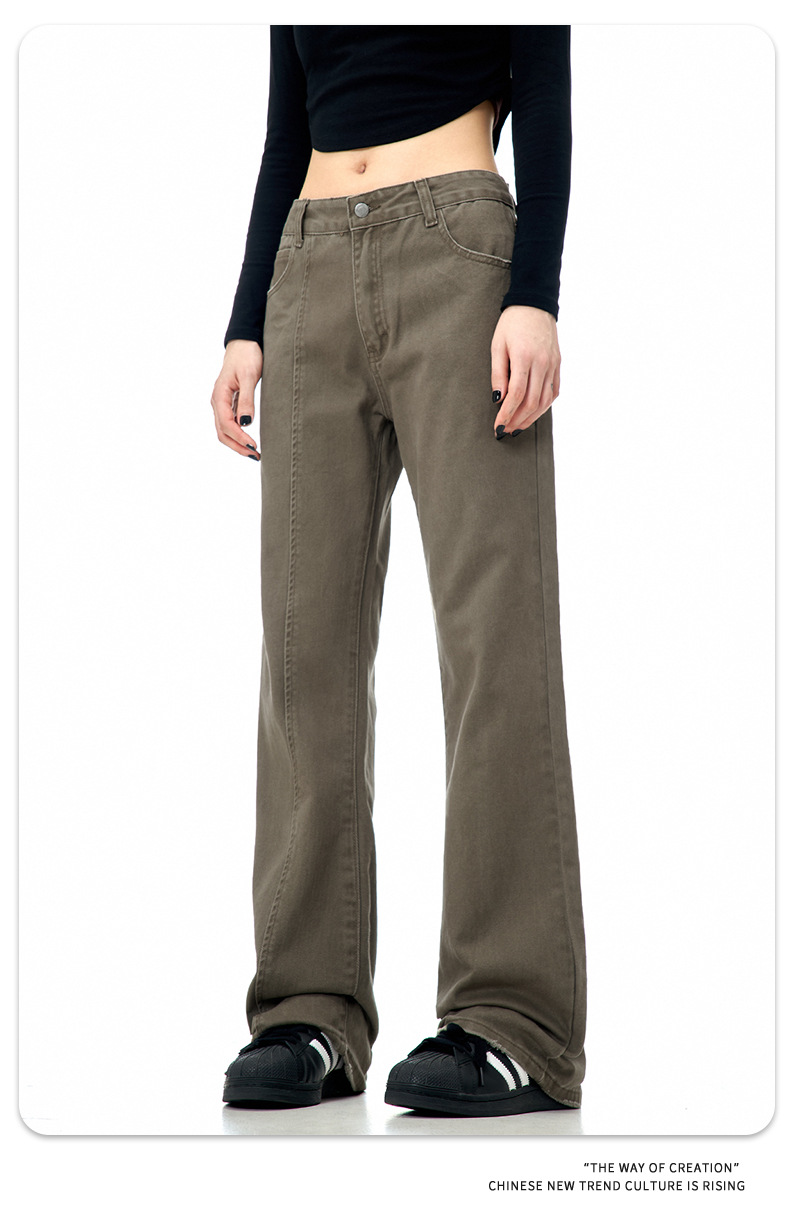 Flared Jeans for Men and Women Retro Vintage Washed Slim Fit Body-Shaping Casual Long Pants