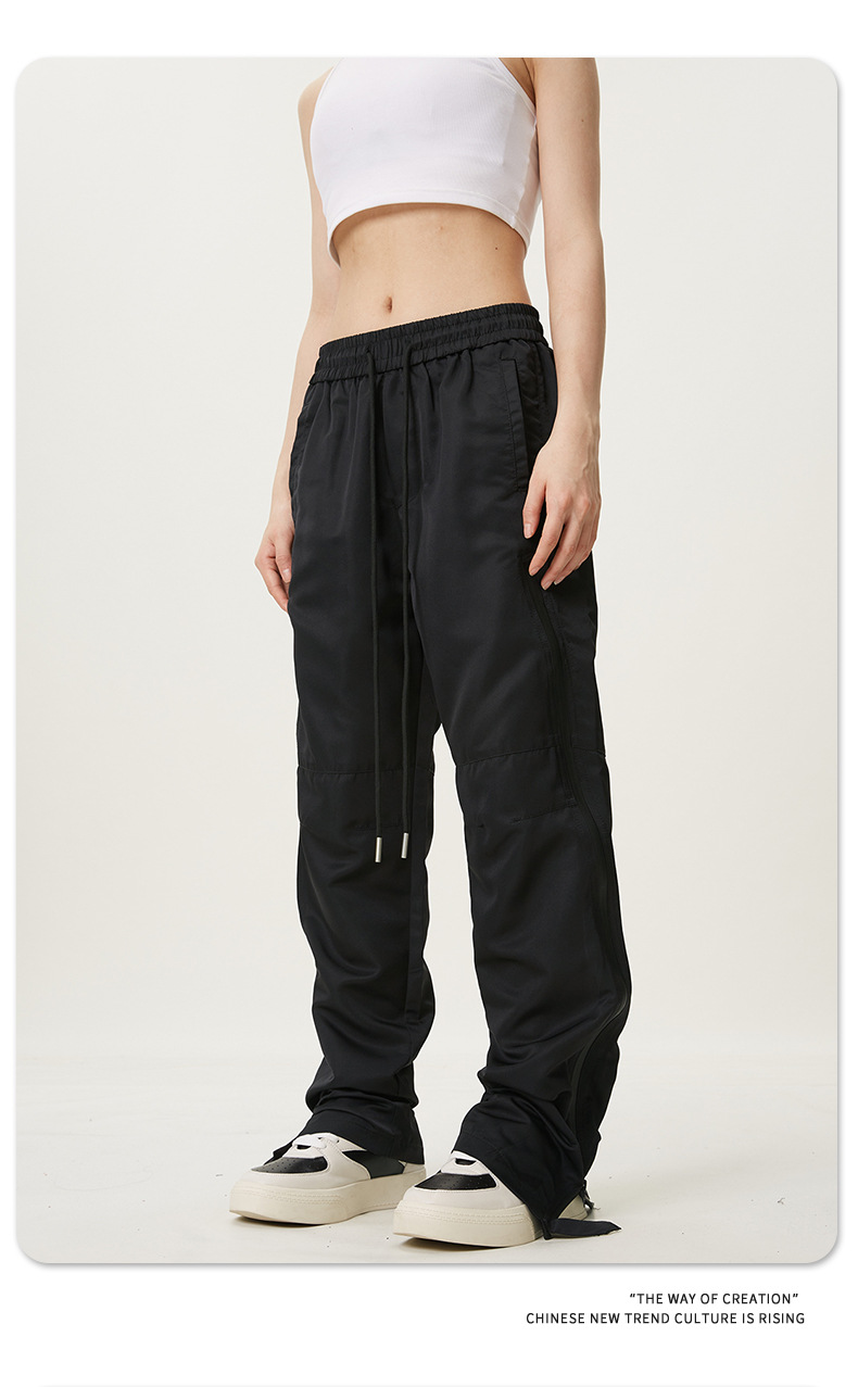 Outdoor Waterproof Pants Straight Leg Quick-Dry Casual Women's Workwear Zipper Black Functional Trousers Men