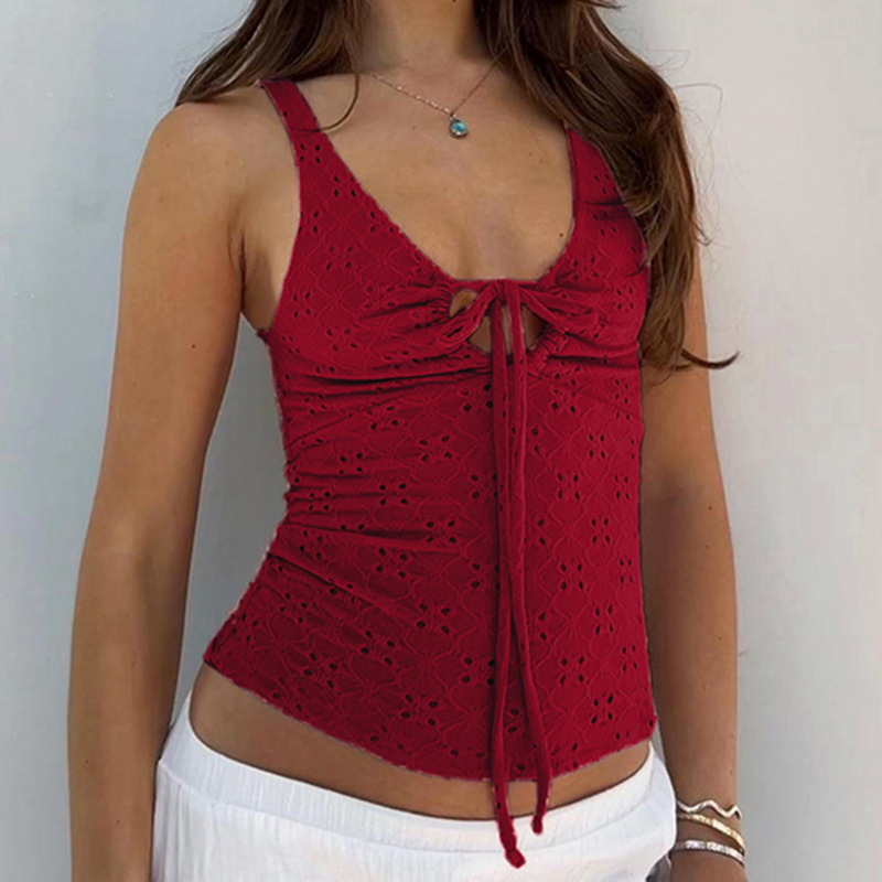 Strapless Polyester Tie-Front Vest