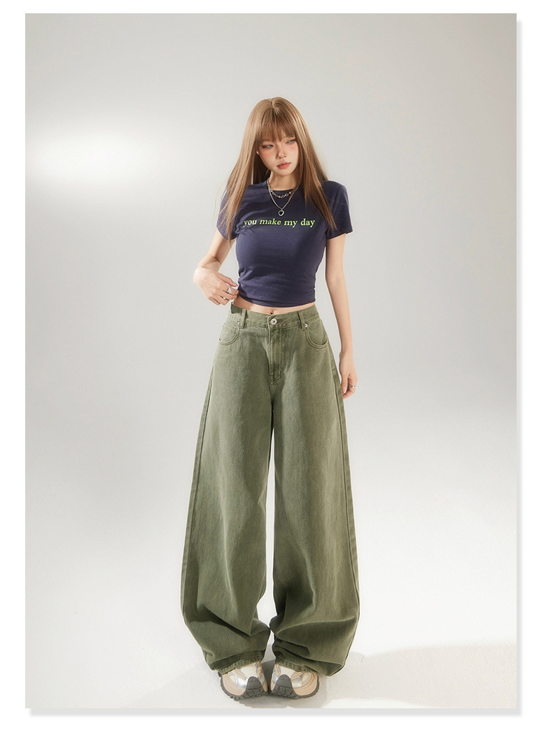 Straight Leg Wide-Leg Denim Pants for Women and Men Loose Fit
