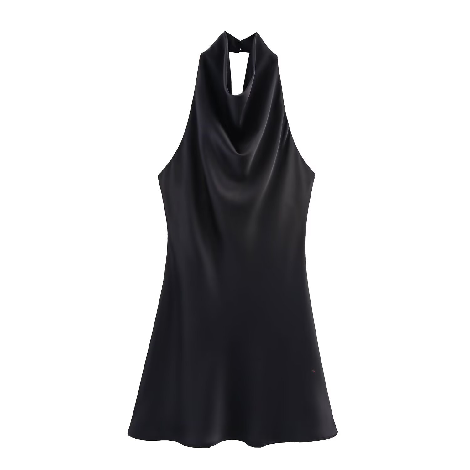 High Waist Halter Sleeveless A-Line Polyester Dress