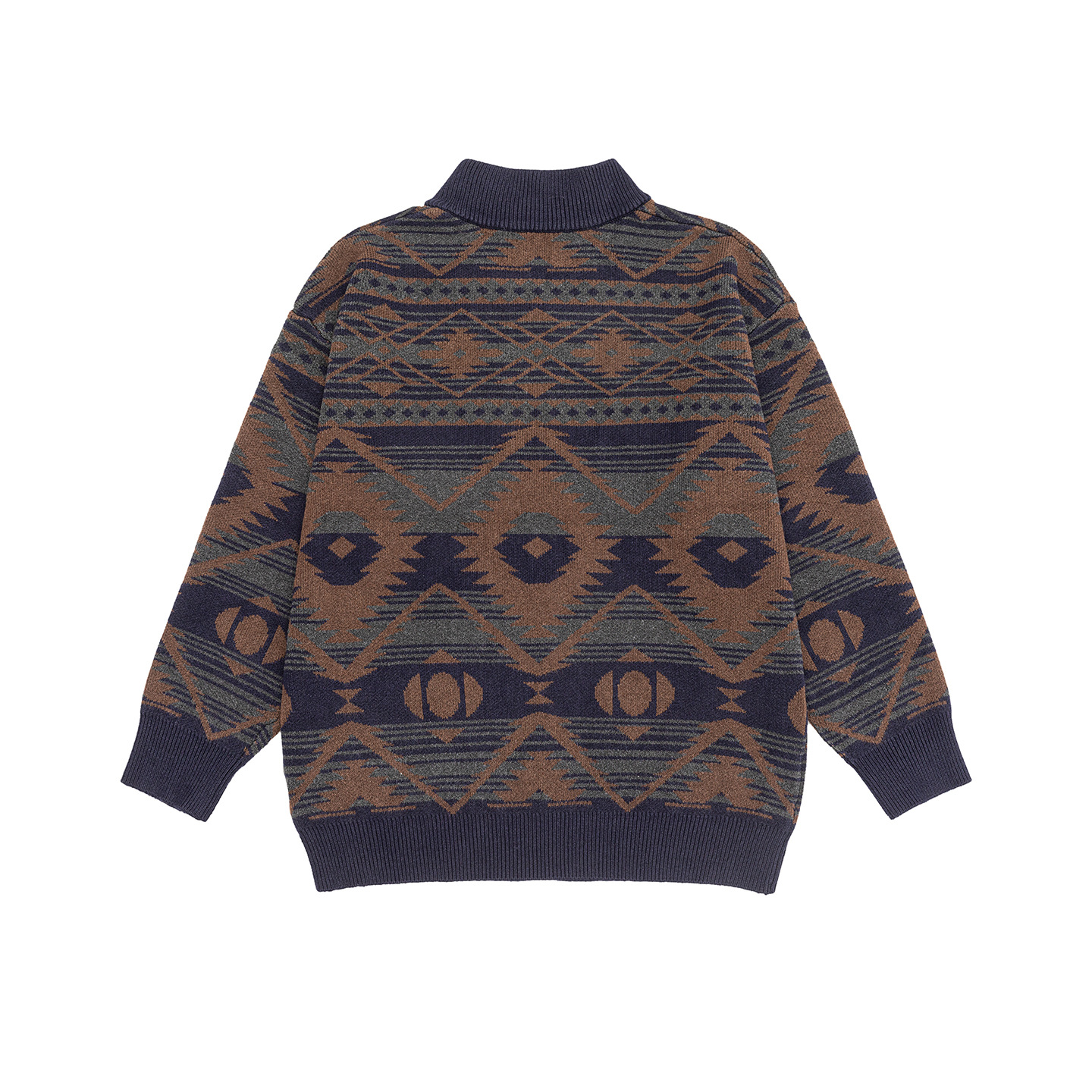 Oversized High Neck Knitted Buttoned Cardigan