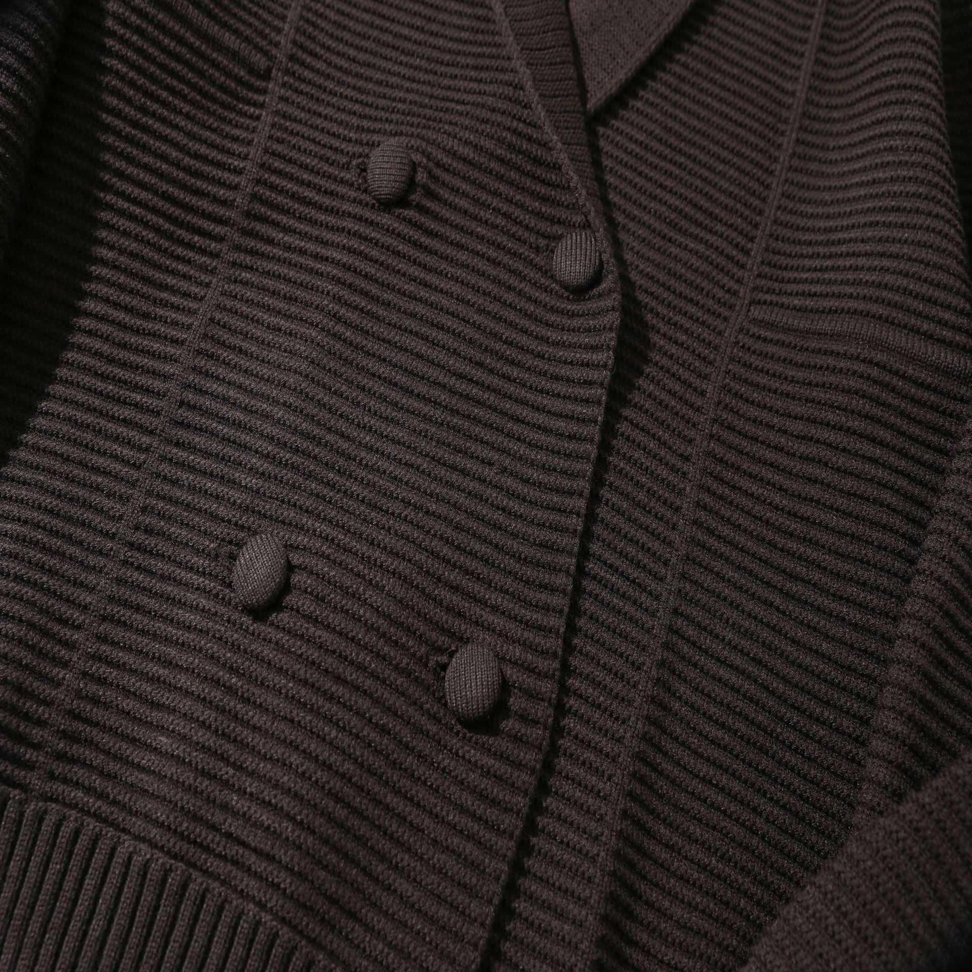 Japanese Workwear Nylon Jacquard Long Sleeve Oversized Cardigan
