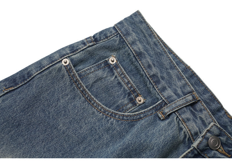 Distressed Denim Wide Leg Pants Loose Fit Long Trousers