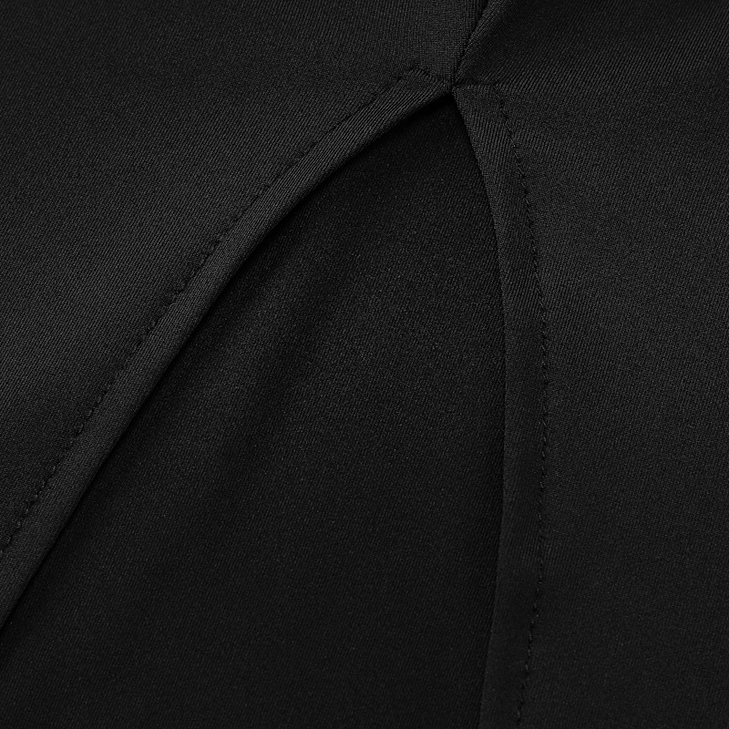 Full Sleeve Asymmetric Neck Straight Rear Slit Dress