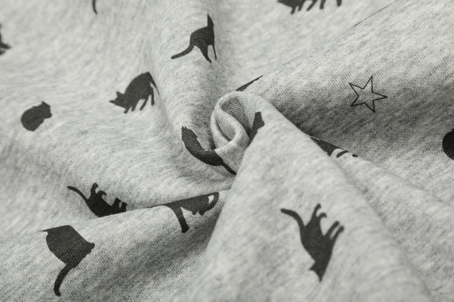 Cat printed zipper hoodie
