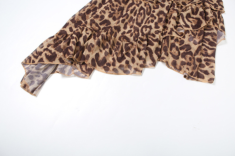Leopard high waisted loose skirt for women