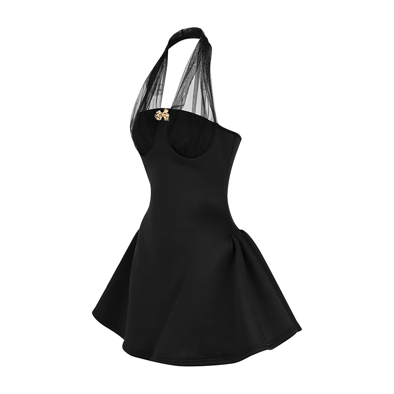Ladies Strap Neck Open Back Midi Dress