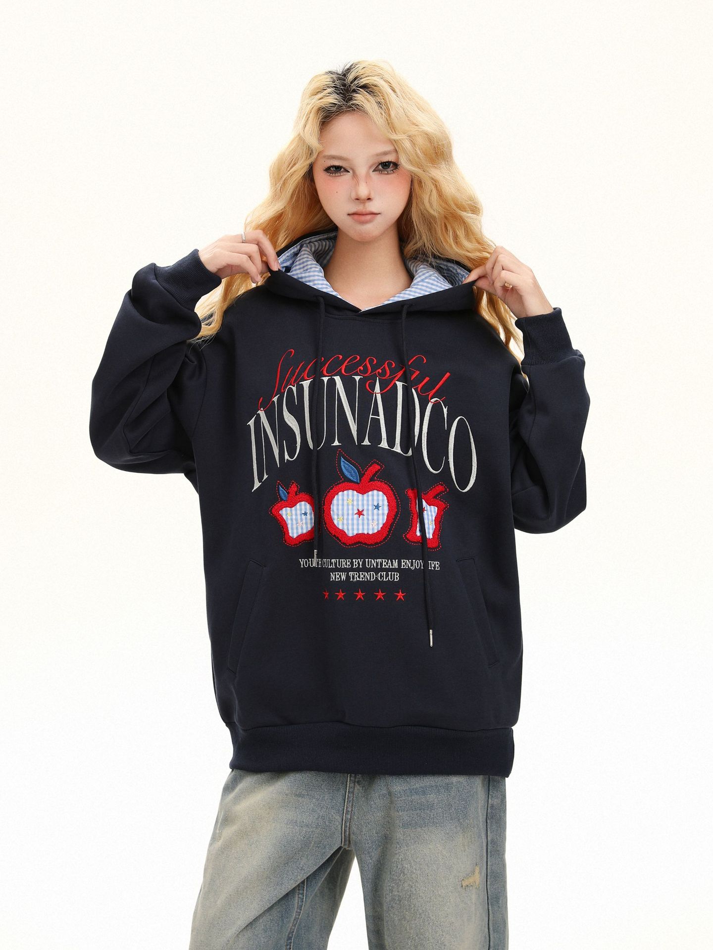 Unisex Cotton Applique Hoody
