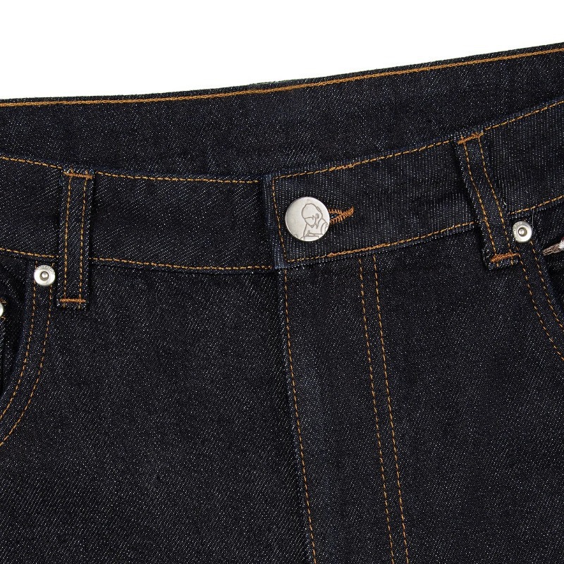 Brand derschutze Casual Long Pants Plum Blossom Embroidery Street Denim Pants Loose Wide-leg Pants for Men