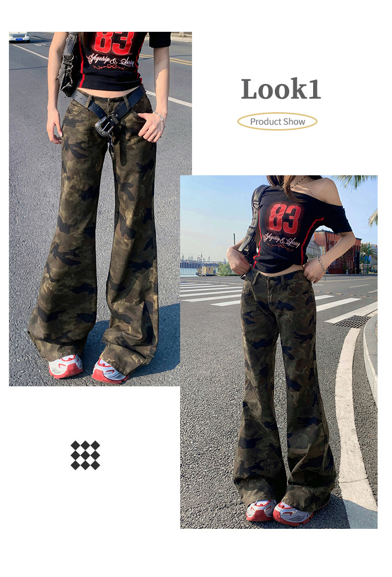 Women's Flare Jeans Chic Punk Slimming Floor-Length Pants
