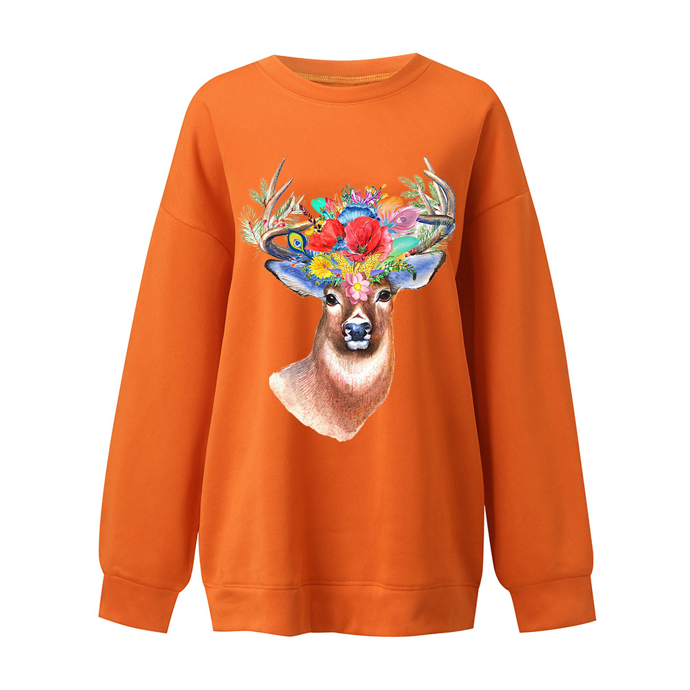 Women's Japanese Korean Oversized 3D Fawn Print Hoodie