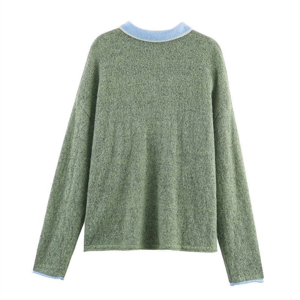 Ladies Oversized Color-Block Convertible Neck Full Sleeve Sweater