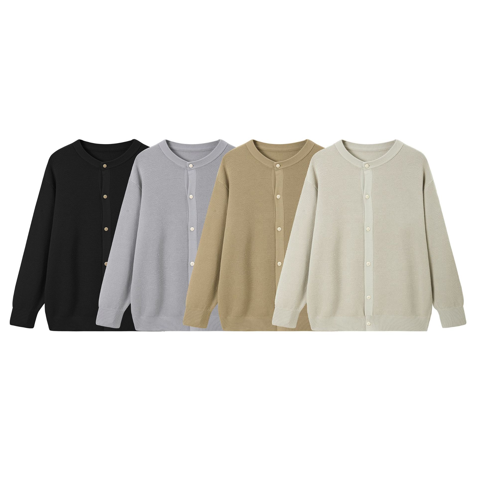 Relaxed Fit Crew Collar Cardi