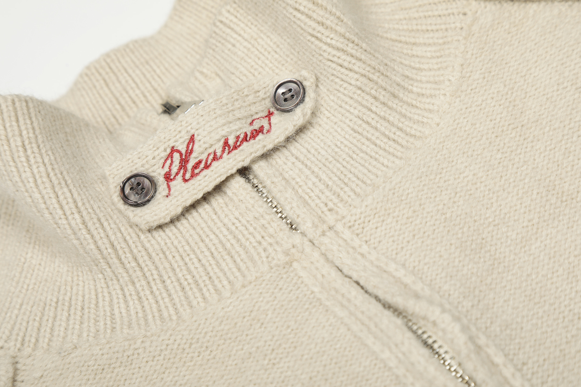 Retro Jacquard Zip Front Loose Fit Sweater