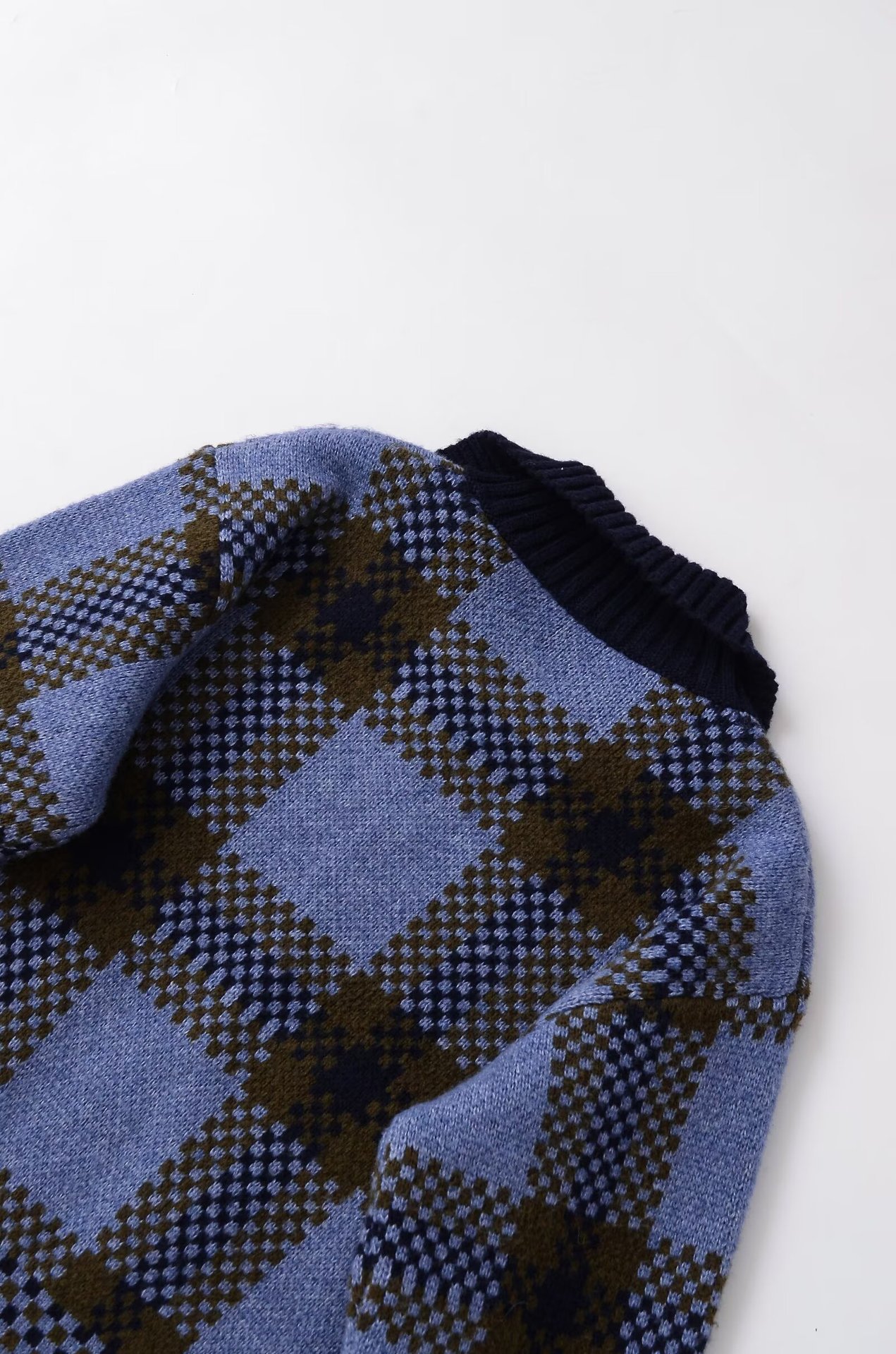 Plaid knitted jacket