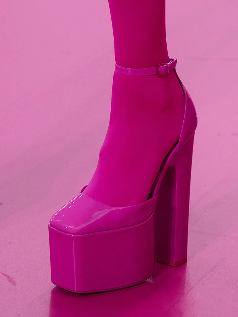 Processing time:5-7 days after placing orders Spring and Summer Women's Thick Sole Square Toe High Heels Fashion Model Show Party Party Wedding Large Women's Shoes