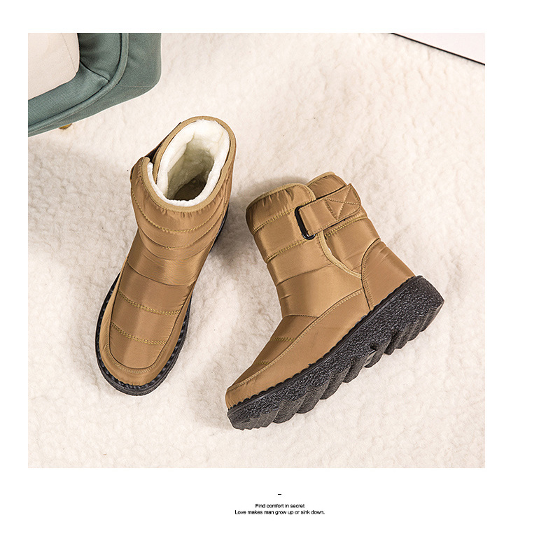Winter New Snow Boots Women's High Top Waterproof Cotton Shoes Casual Short Tube Plush Plus Large Cotton Boots 43 Amazon