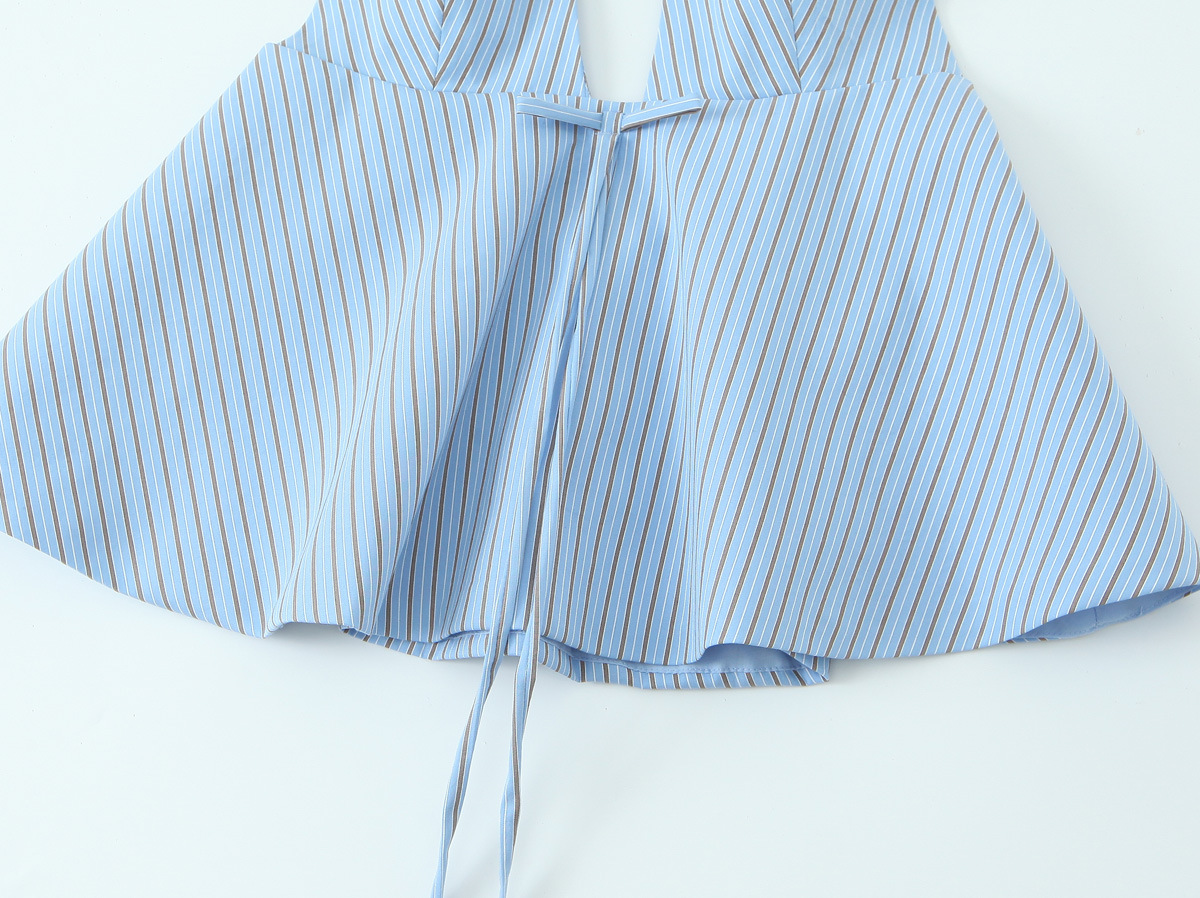 Open Rear Tie Stripe Cami