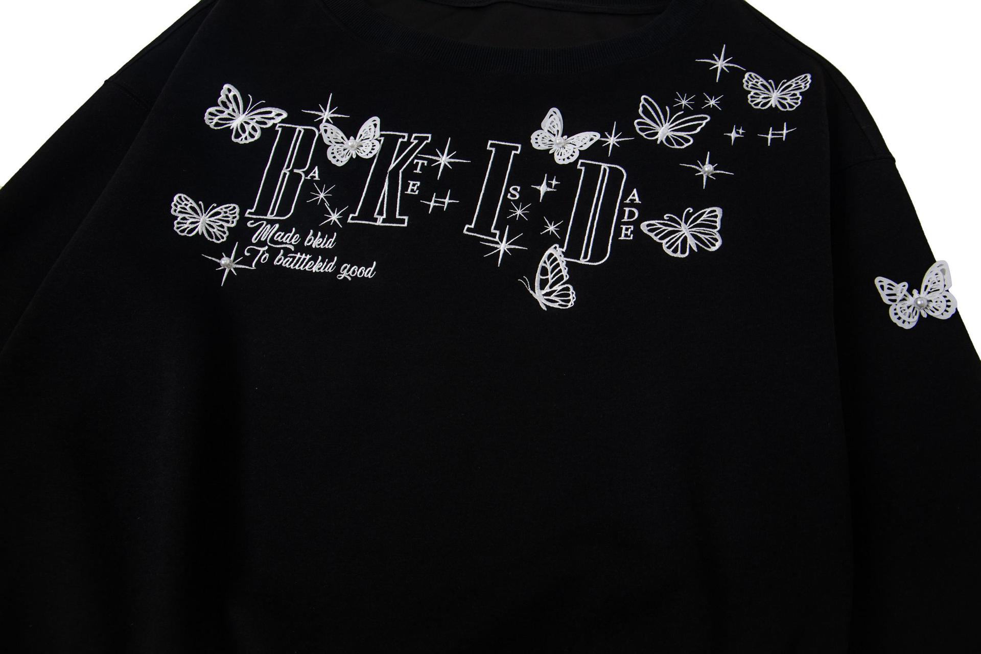 Dimensional Winged Flame Studded Hoodie