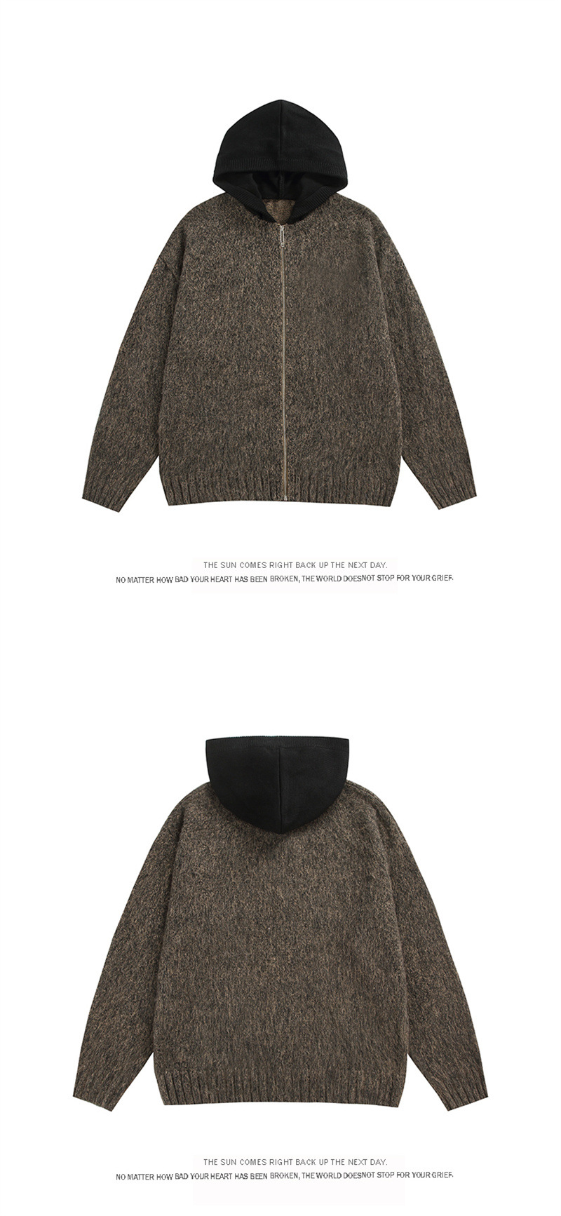Japanese Workwear Oversized Hood Cardigan
