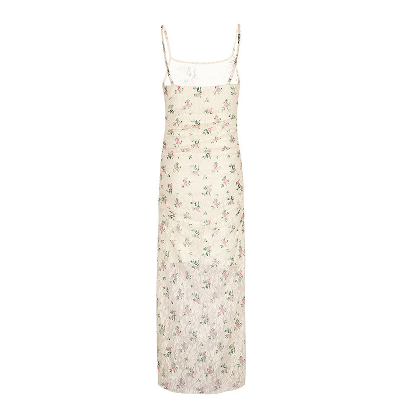Tiered Patterned Side Split Dress