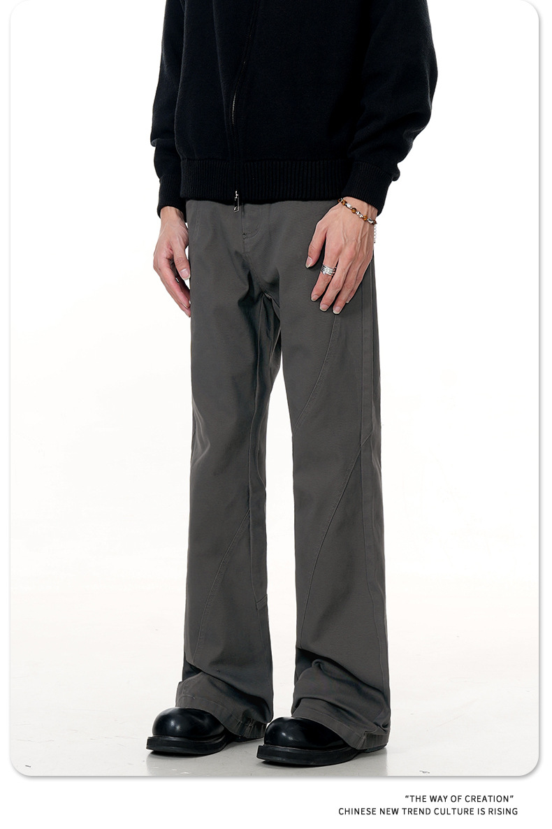 Retro Trendy Loose Fit Casual Simple Cleanfit Slimming Long Trousers