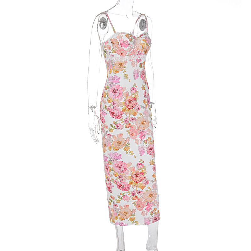 Collarless Sleeveless Straight Cut Mid Waist Polyester Dress