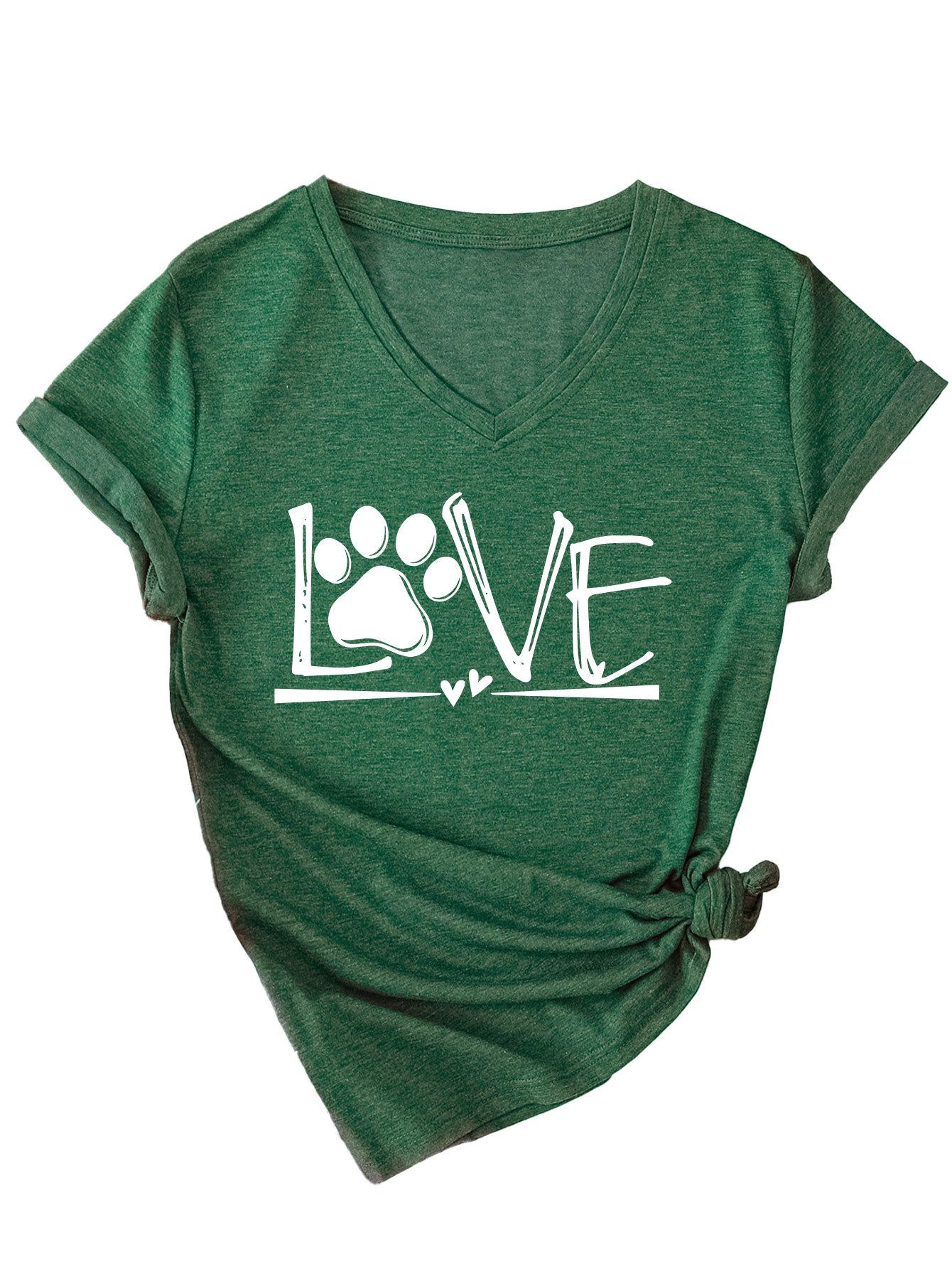 Geometric Print Round Collar Ladies T-Shirt