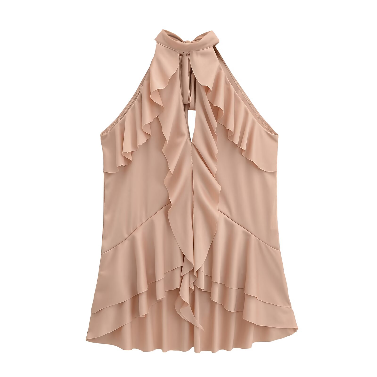 Modern Layered Solid Color Cowl Cami