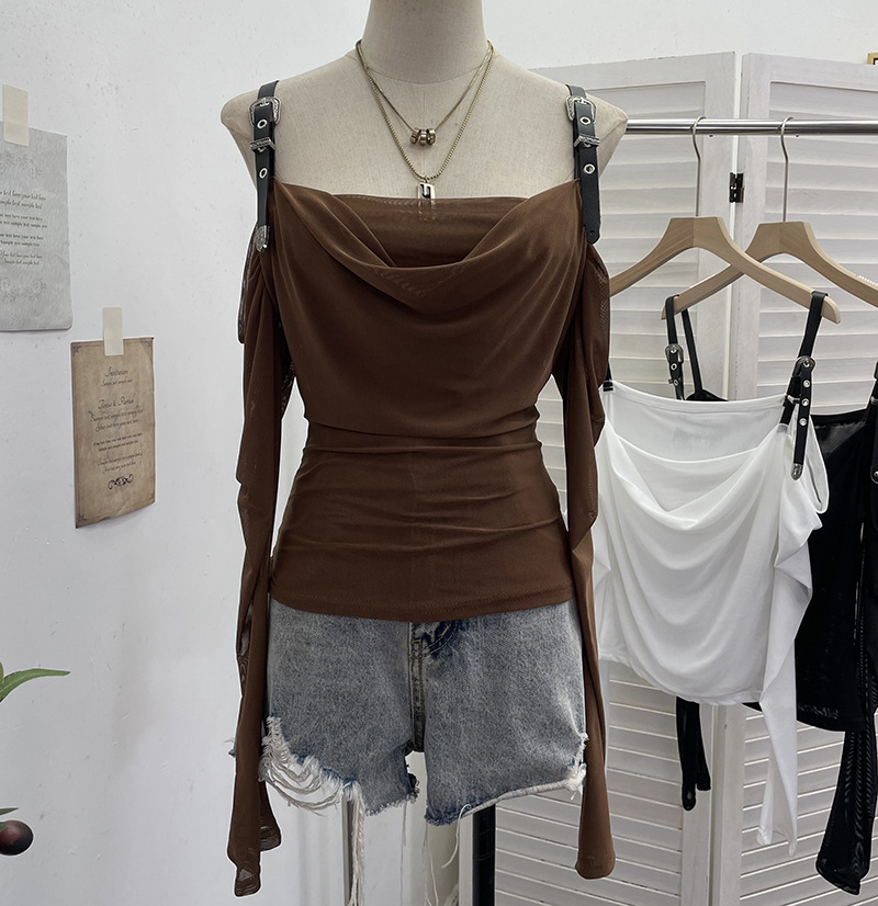 Sexy Asymmetric Full Sleeve Spandex Tee