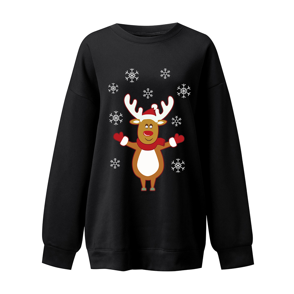 Loose Fit Cotton Blend 3D Deer Hoodie