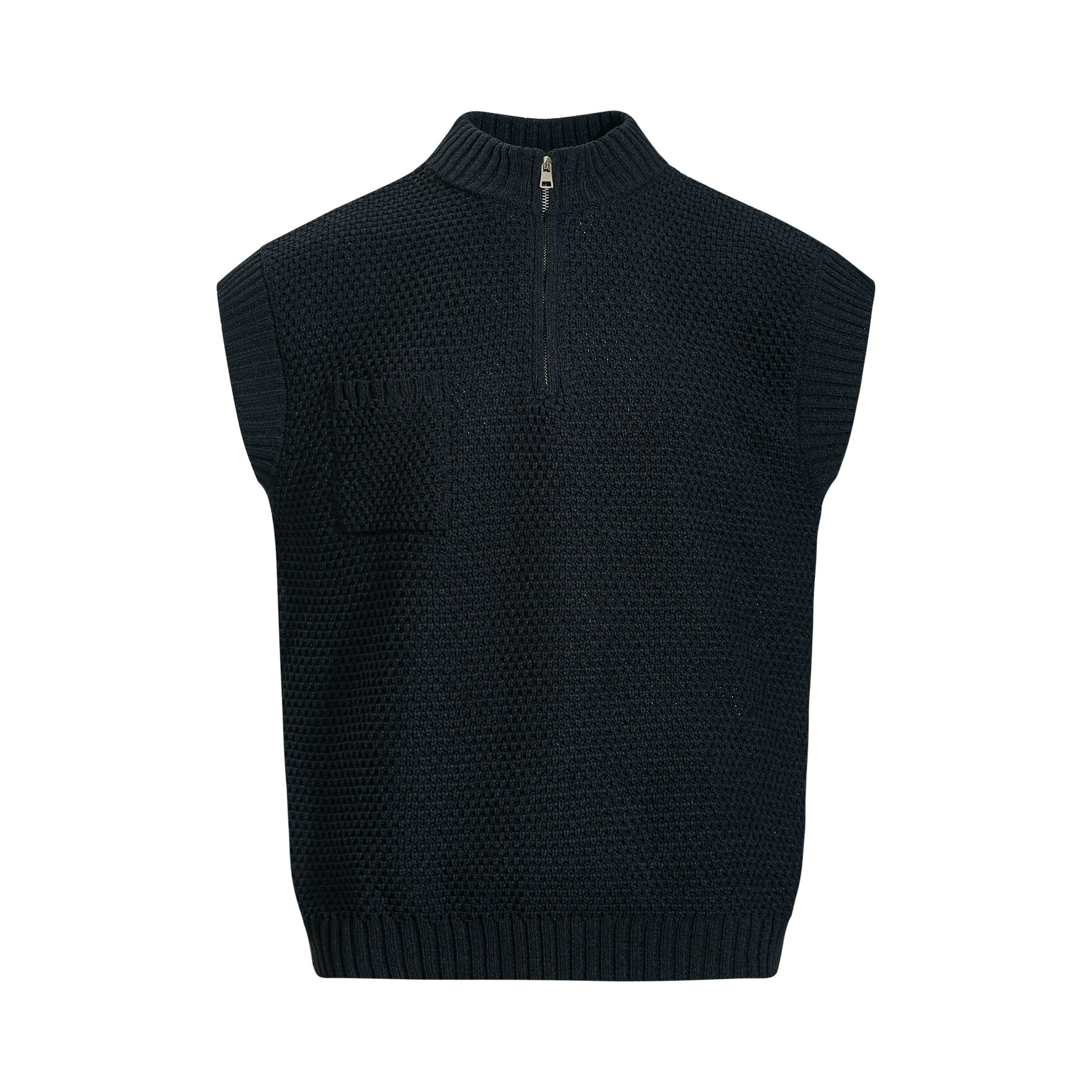 Relaxed Zipper Front Sweater Vest