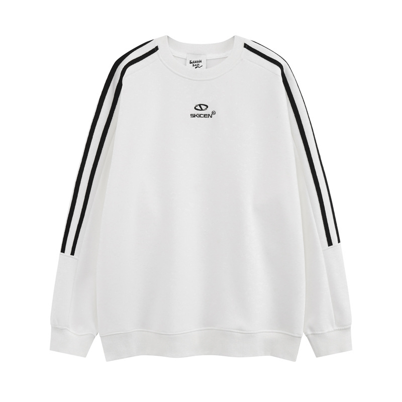 Mens Relaxed Cotton Stripe Hoodie