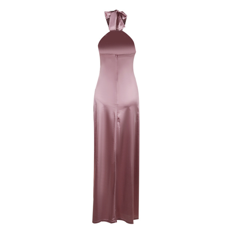 Halter Bodycon High-Waist Split Dress