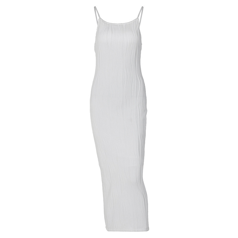 Open Back Sleeveless Collarless Polyester Mid Waist Dress
