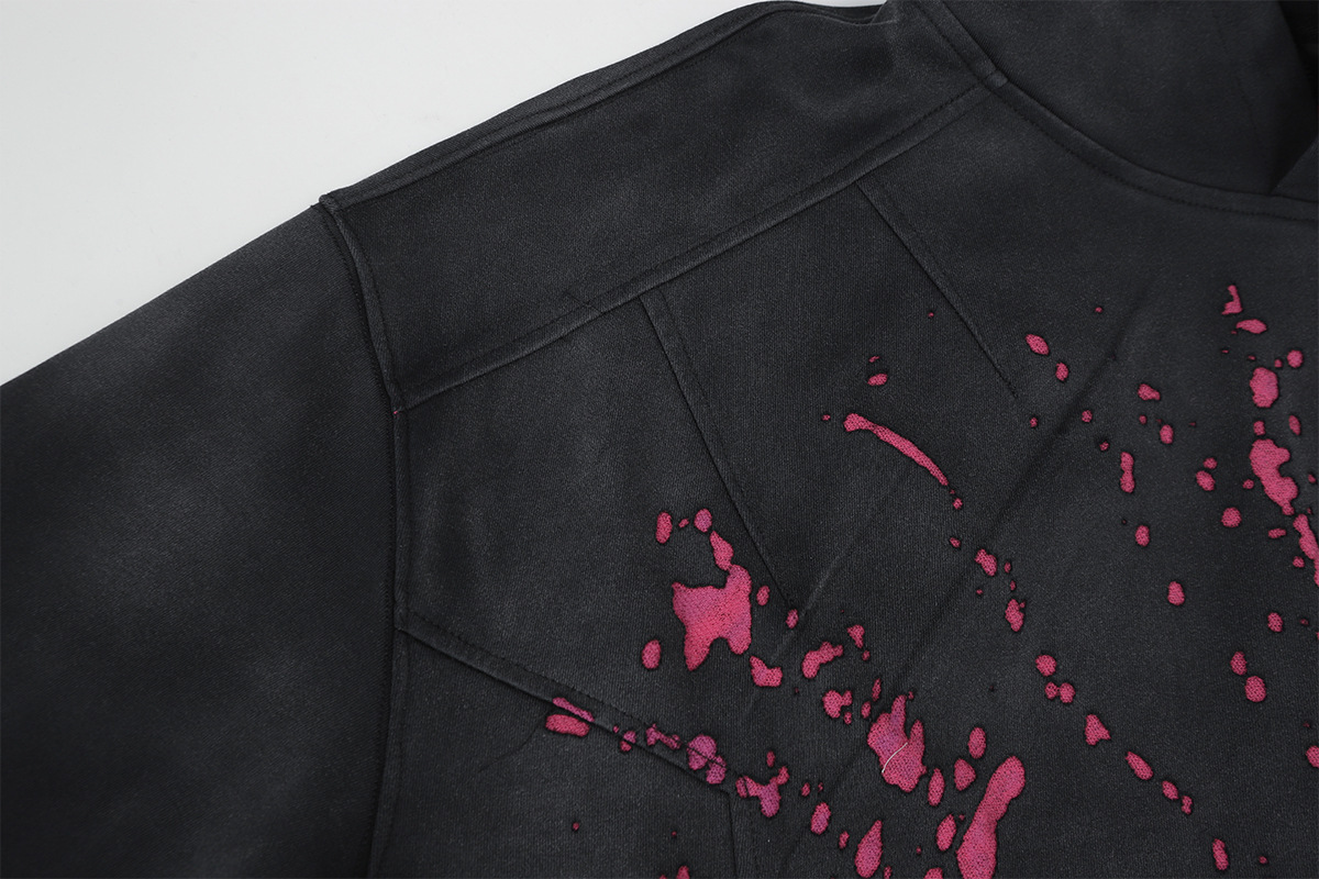 American Retro Cotton Abstract Loose Long Sleeve Hoodie