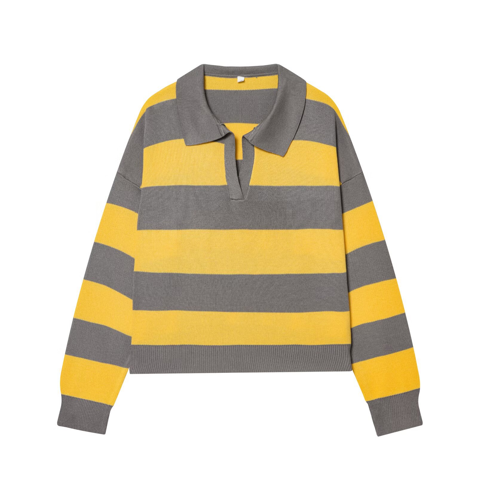 Striped knitted polo shirt