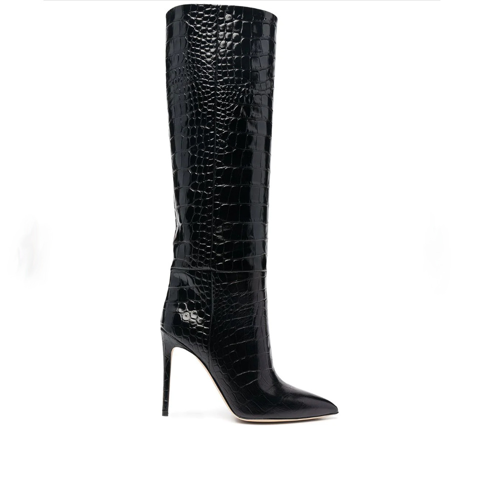 Women's High Boots Crocodile Print Slip-on Long Boots Women Sexy High Heels Designer Shoes Stiletto Concise Demonia Boots