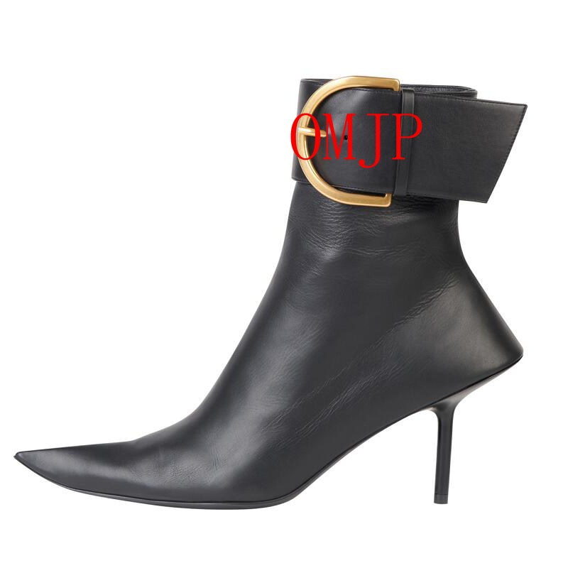 New Brand Sexy Women's Ankle Boots Thin High Heel Pointed Toe Fashion Zipper Short Boots Party Shoes Black Green Big Size