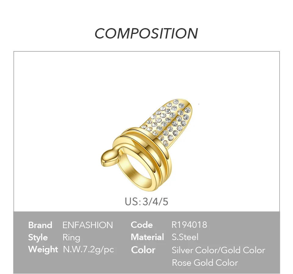 Punk Snake Rhinestone Nail Ring Stainless Steel Curve Finger Rings For Women Accessories Fashion Jewelry Gifts