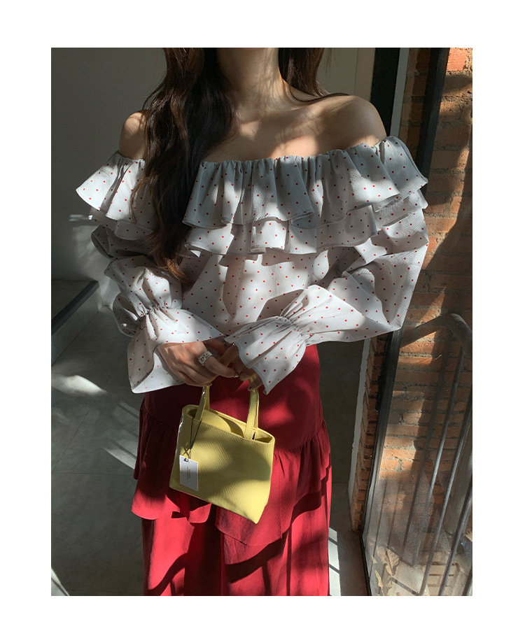 Wave Point Asymmetric Scalloped Long Sleeve Shirt