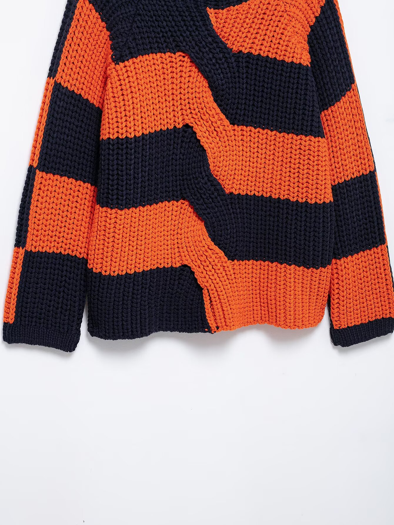 Oversized Banded Crew Sweater