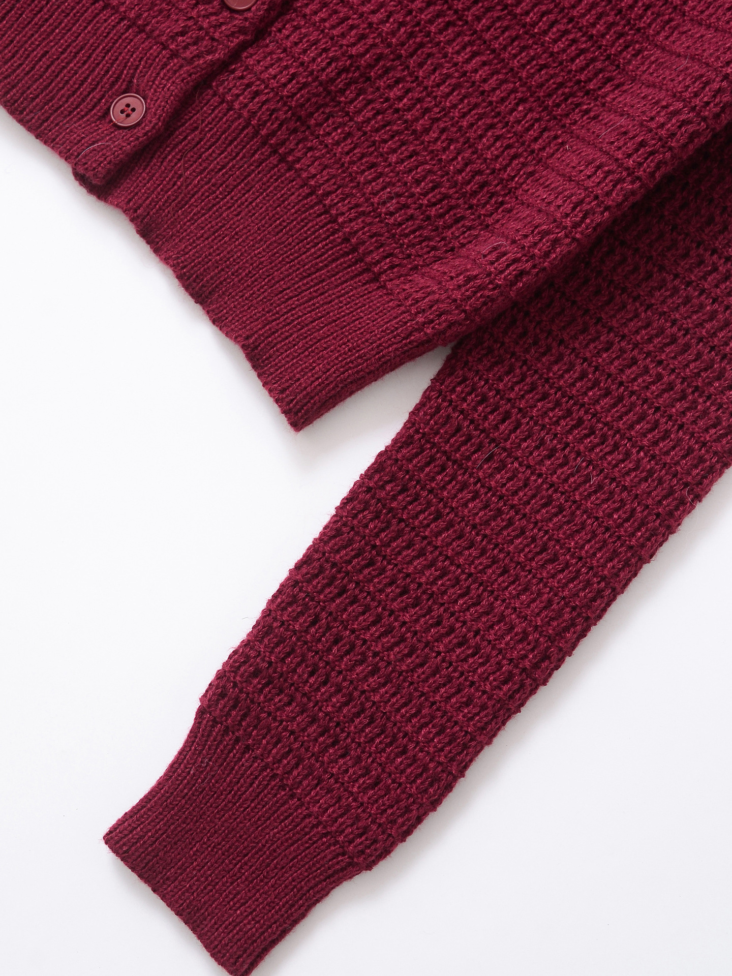 Solid Color Polyester Full Sleeve Button Front Cardigan