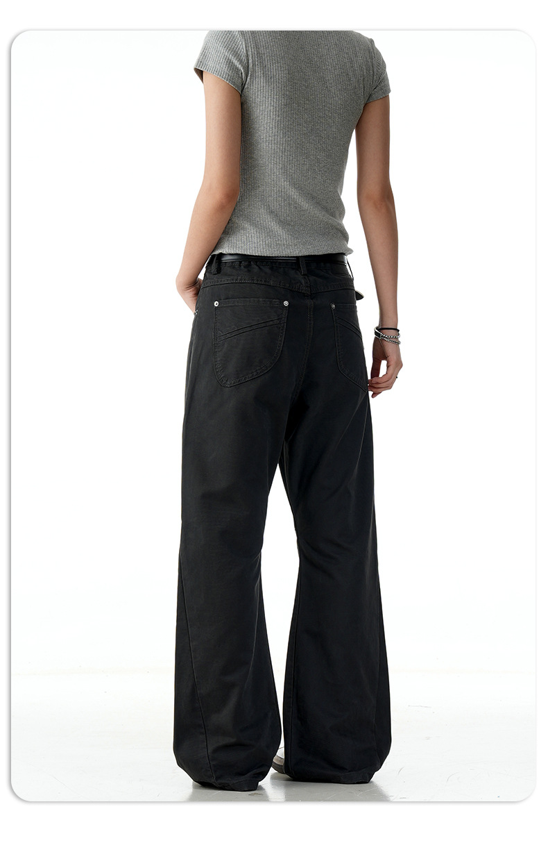 Carbon Grey Flared Denim Pants for Men and Women