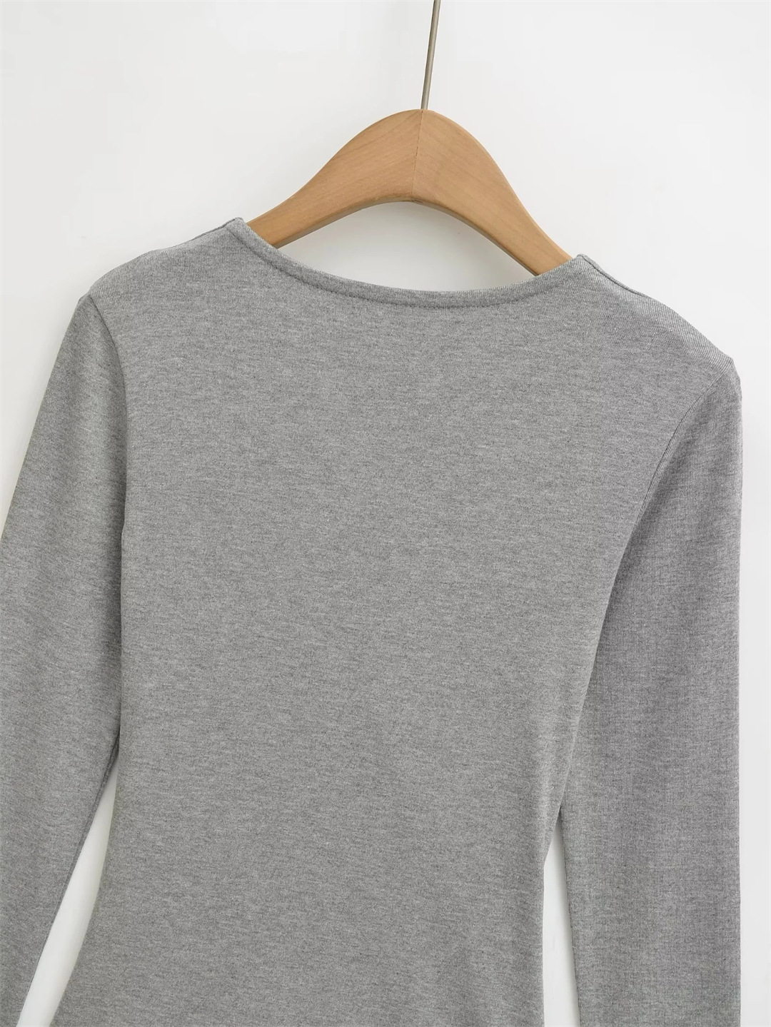 Ladies Plunge Crisscross Full-Sleeved Slim Fit Tee