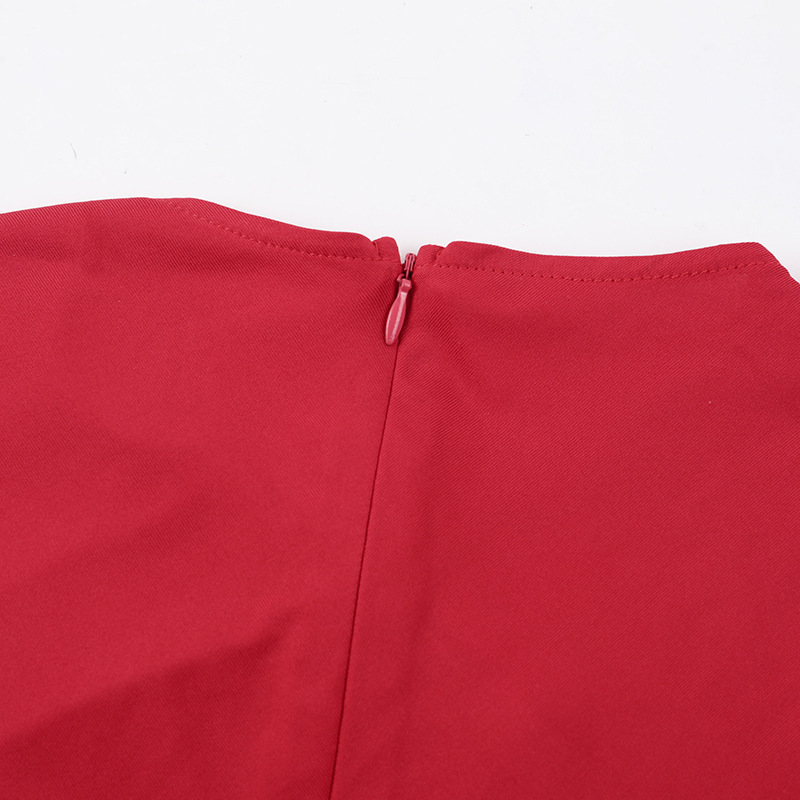 Round Neck Full Sleeve Polyester Cutout Dress