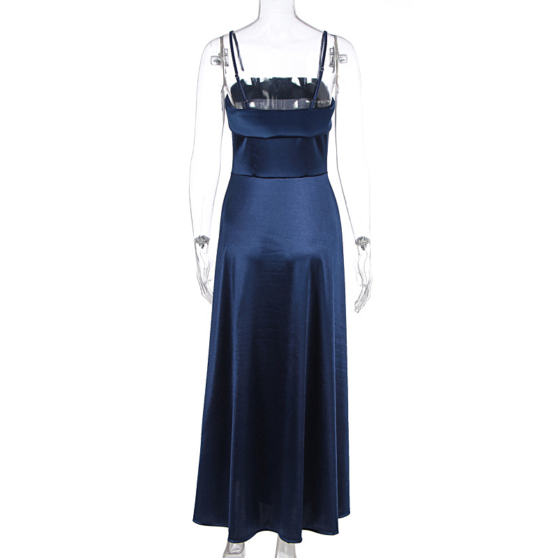 Satin suspender evening dress fashion dress